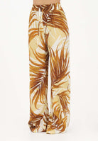 JUST CAVALLI Pantalone elegante beige da donna con stampa di foglie 80PAA126NS838 638 JUST CAVALLI 