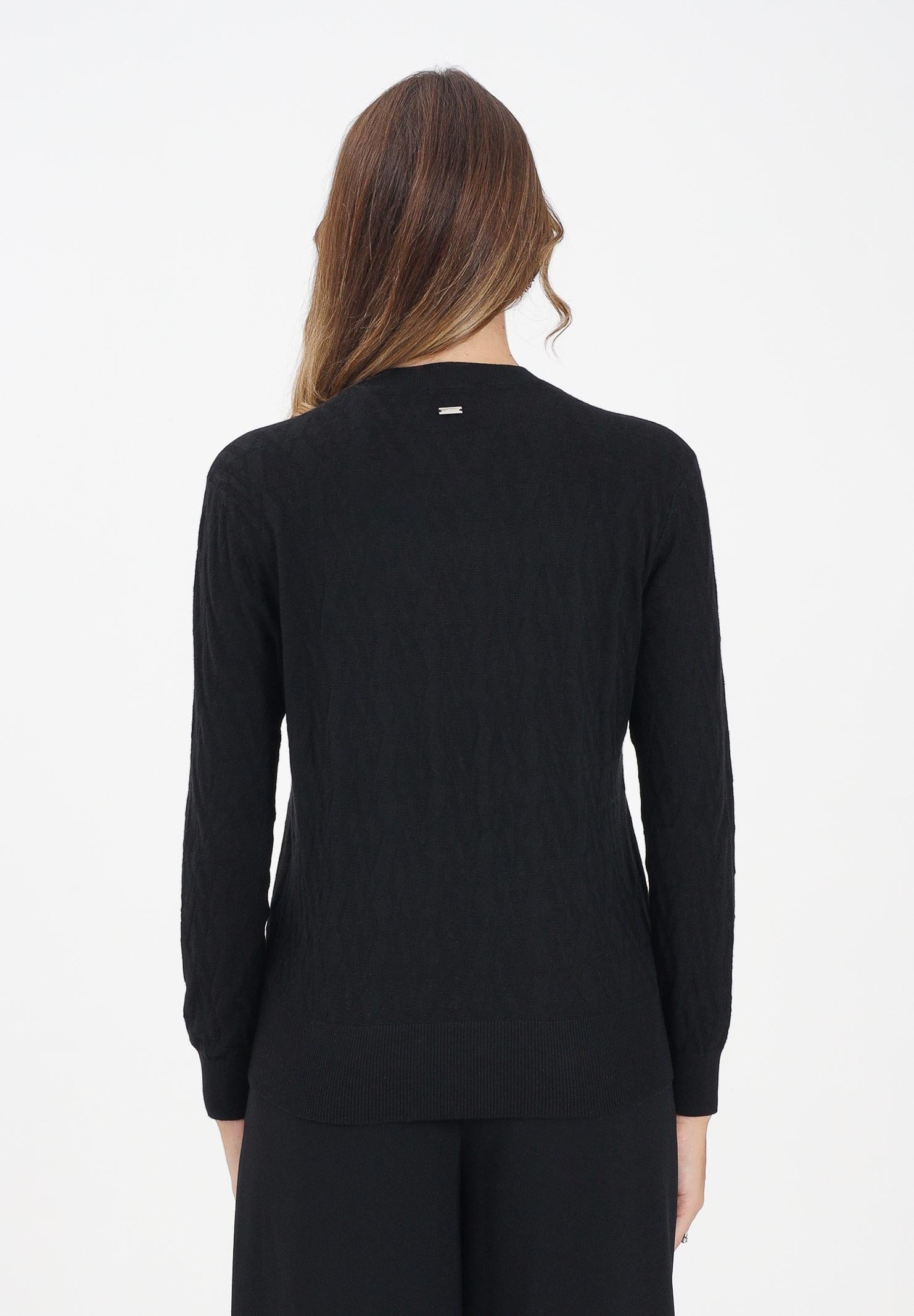 ARMANI EXCHANGE Maglionciono girocollo nero da donna con logo all-over XW001317AF16619 FC101 ARMANI EXCHANGE 