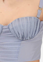 ELISABETTA FRANCHI Corpetto blu da donna con motivo a righe bianche TO05362E2 019 ELISABETTA FRANCHI 