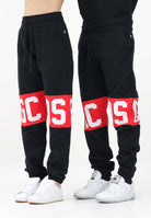 GCDS Pantalone sportivo nero per uomo e donna con banda logo B1XM3001JD1 99 GCDS 