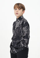 Camicia a manica lunga nera da bambino con fantasia a pois CA3106J FANTASIA I'M BRIAN 