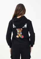 BARROW Felpa con cappuccio nera per donna, ragazzi e bambini caratterizzata da varie stampe S5BKJUHS019 110 BARROW 