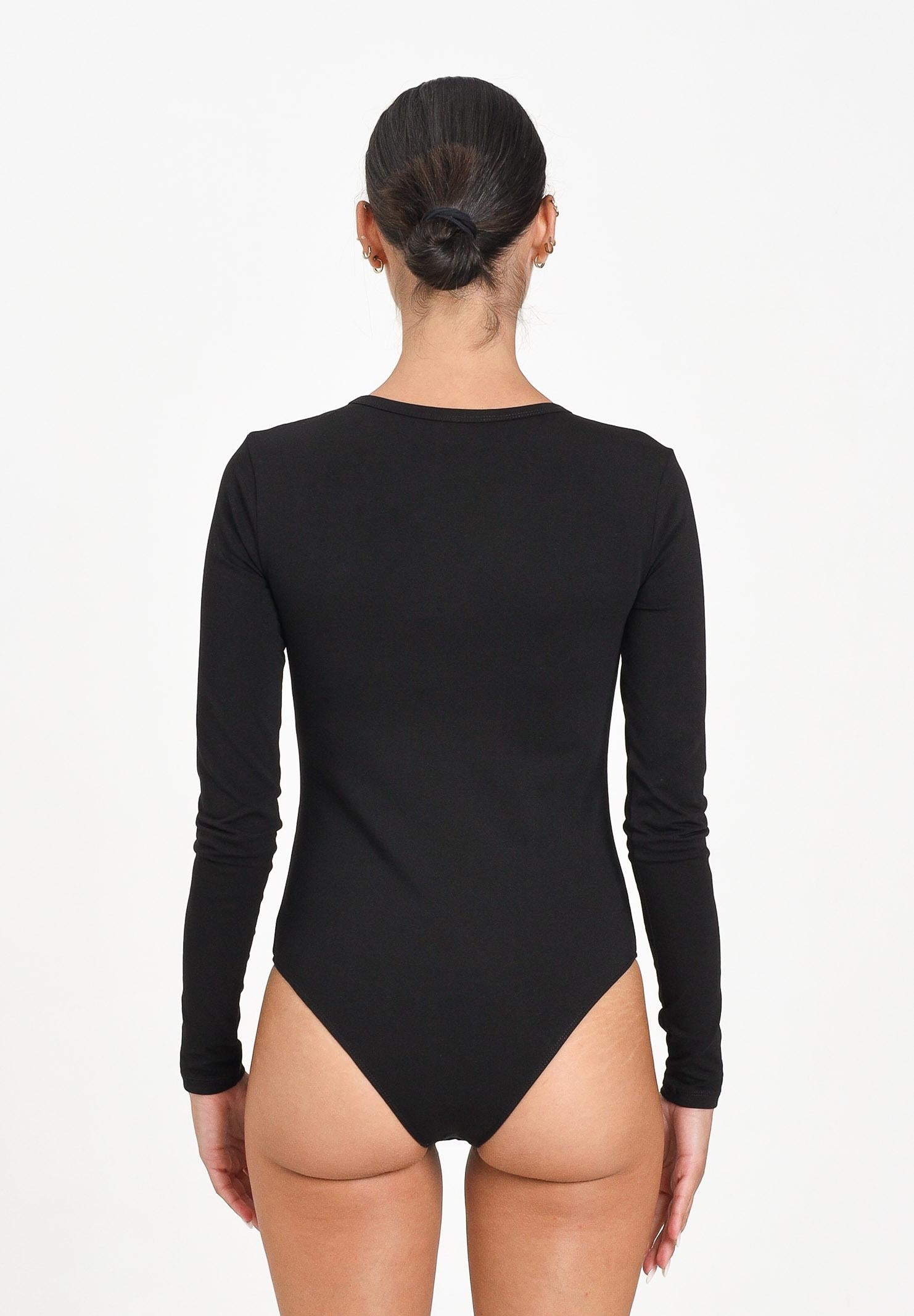 DIESEL Body a manica lunga nero per donna e ragazze con logo Oval D J024330AFAA K900 DIESEL 