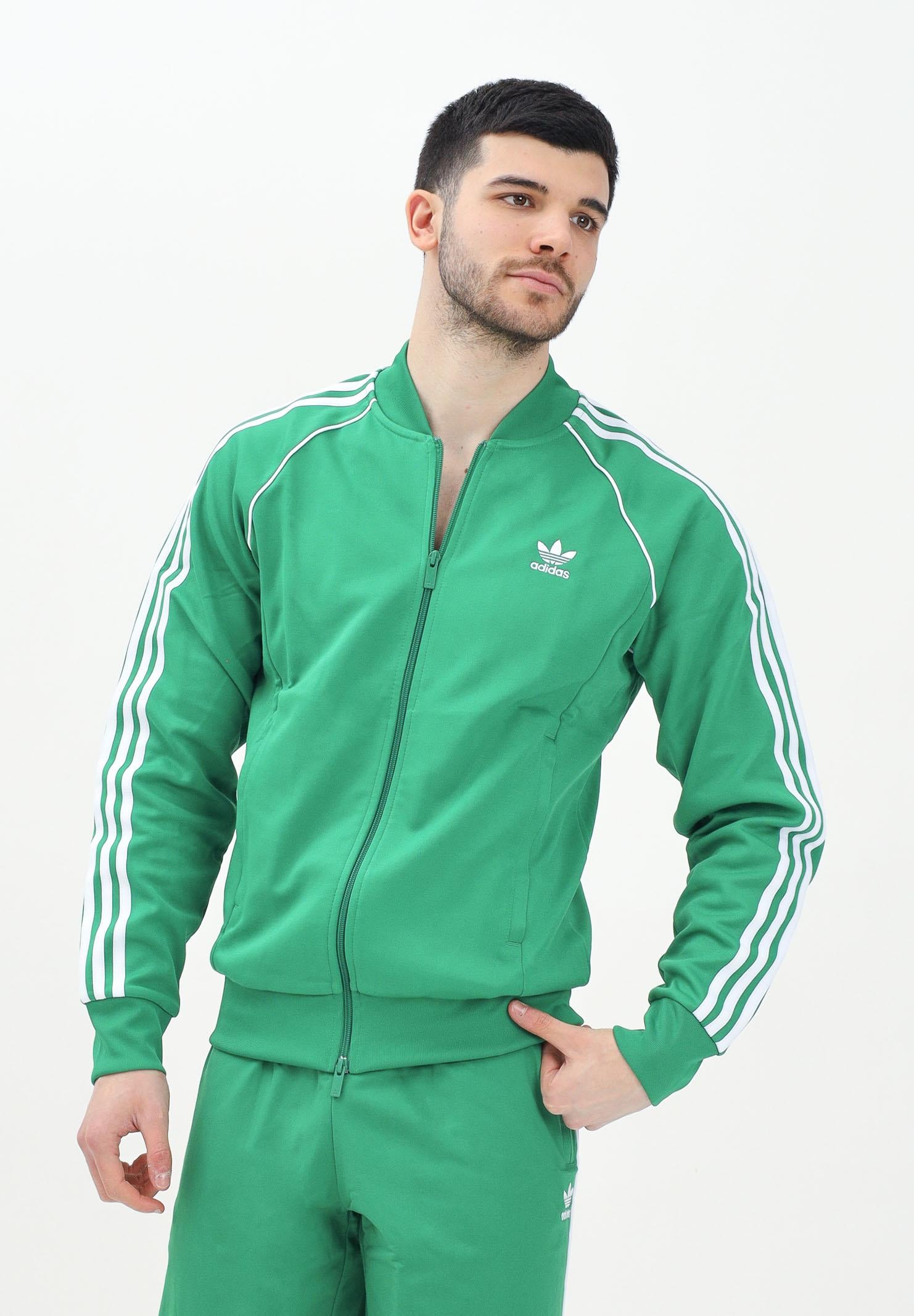 ADIDAS ORIGINALS Felpa con zip adicolor Classics SST verde da uomo IK3514  ADIDAS ORIGINALS 