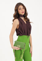 ELISABETTA FRANCHI Top elegante cacao da donna  in georgette di viscosa CA13461E2 644 ELISABETTA FRANCHI 