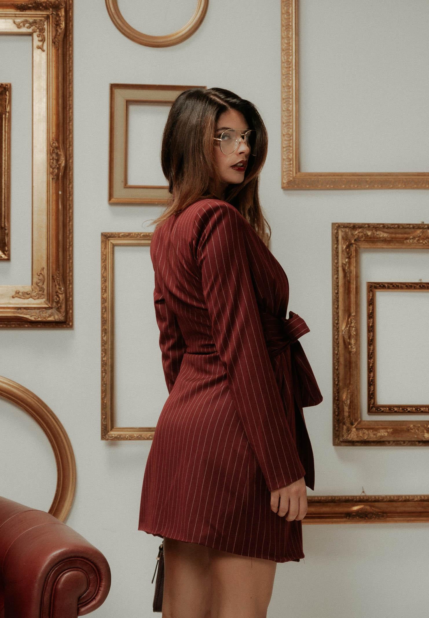 SANTAS Abito corto HÉROÏNE bordeaux da donna PV2604 BO SANTAS 