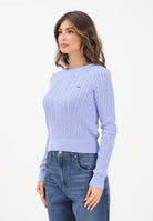 TOMMY JEANS Maglia girocollo polvere da donna con lavorazione intrecciata DW0DW22165C5Z  TOMMY JEANS 