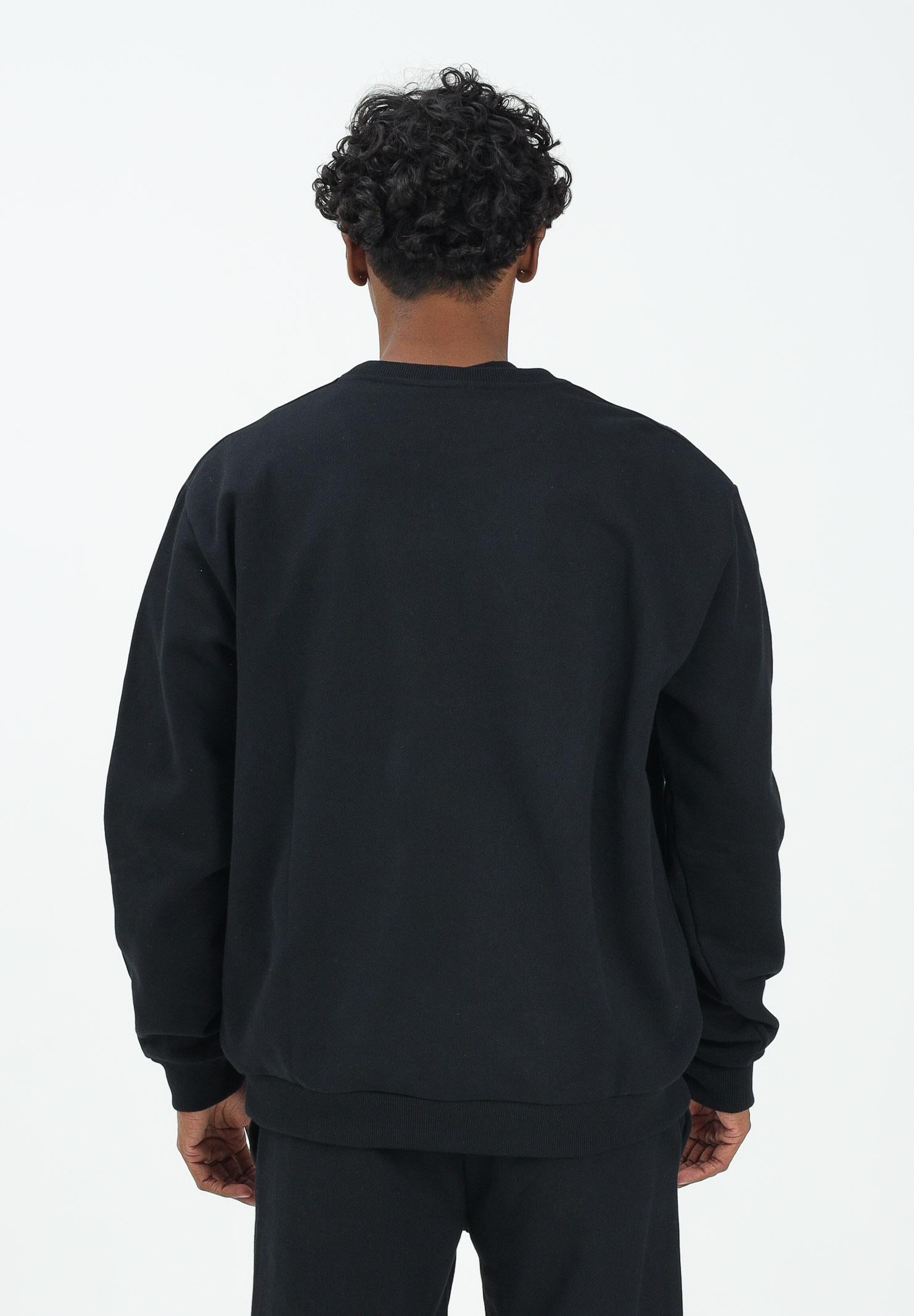 GCDS Felpa girocollo nera per uomo e donna con bande logate B2EM1501JD1 99 GCDS 