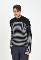 ARMANI EXCHANGE Maglioncino girocollo blu da uomo con motivo a righe XM001876AF11960 FB056 ARMANI EXCHANGE 