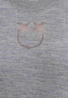PINKO Maglioncino girocollo grigio da donna con logo Love Birds 105417A18M II2 PINKO 