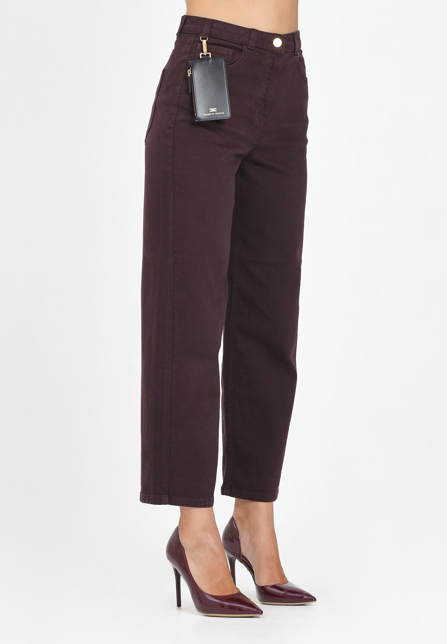 ELISABETTA FRANCHI Jeans in denim bordeaux da donna PJ04D56E2 EA4 ELISABETTA FRANCHI 