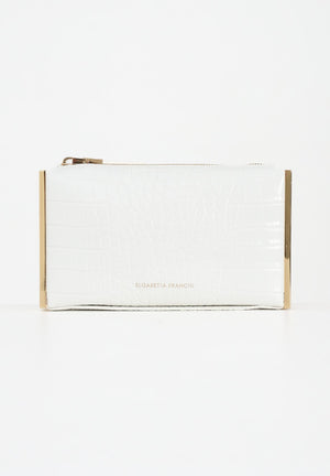 ELISABETTA FRANCHI Pochette avorio da donna con stampa cocco BS51A56E2 360 ELISABETTA FRANCHI 