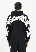 DISCLAIMER Felpa con cappuccio nera da uomo con maxi stampa logo 25IDS55100 NEBI DISCLAIMER 