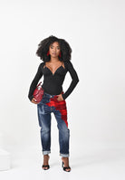 DSQUARED2 Jeans per donna, ragazzi e bambini in denim blu sfumato con stampa digitale DQ3101D0AEK DQ01 DSQUARED2 