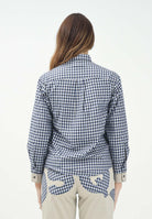 Camicia a manica lunga a quadretti blu e bianchi per donna, ragazzi e bambini con ricamo logo DQ2724D0ABP DQ870 DSQUARED2 