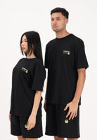 BARROW T-shirt a manica corta nera per uomo e donna con maxi stampa sul retro S6BWUATH086 110 BARROW 