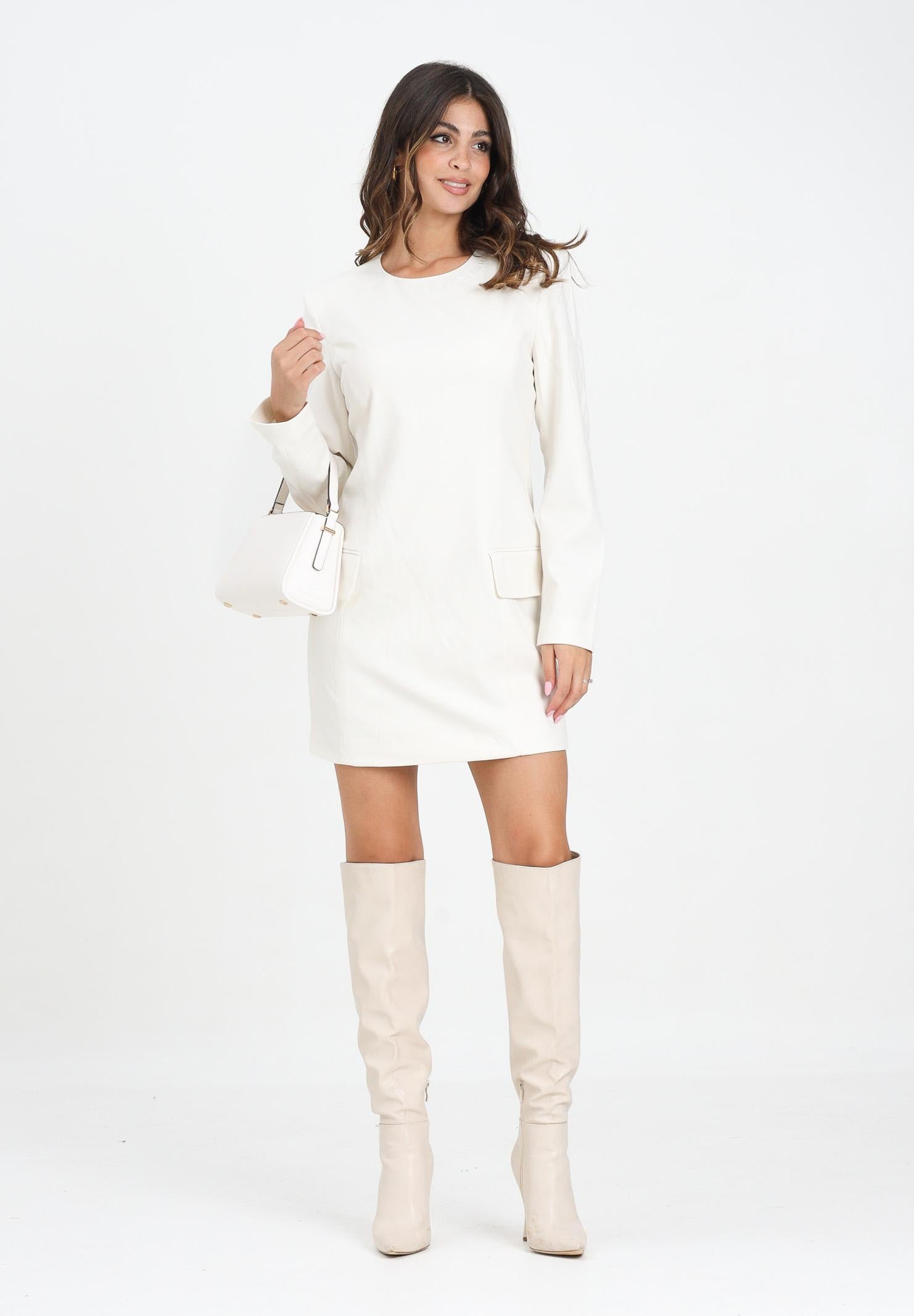 ARMANI EXCHANGE Abito corto panna da donna con ricamo logo XW000661AF16142 U1003 ARMANI EXCHANGE 