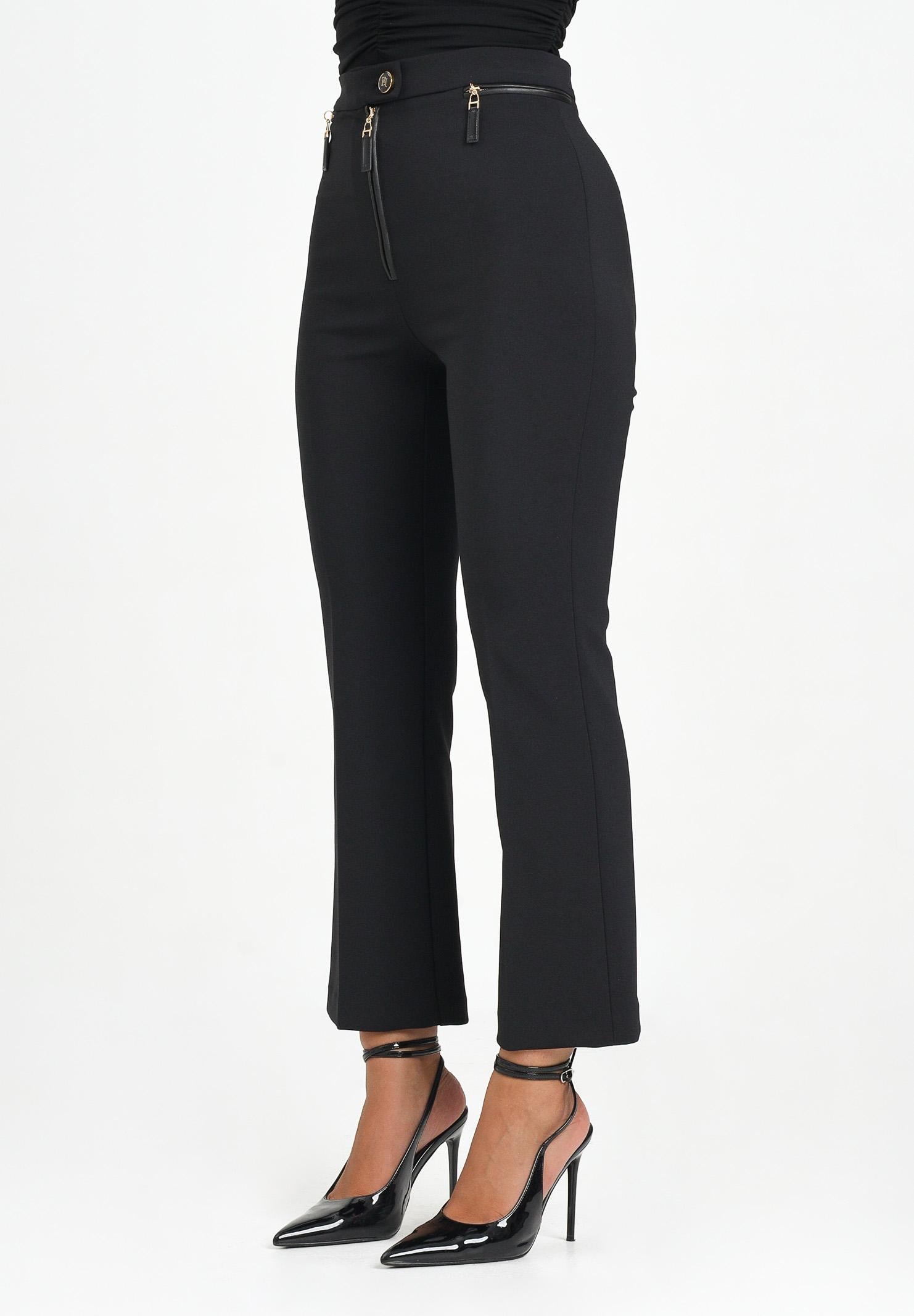ELISABETTA FRANCHI Pantalone elegante nero da donna in doppio crêpe<BR/> PA10856E2 110 ELISABETTA FRANCHI 