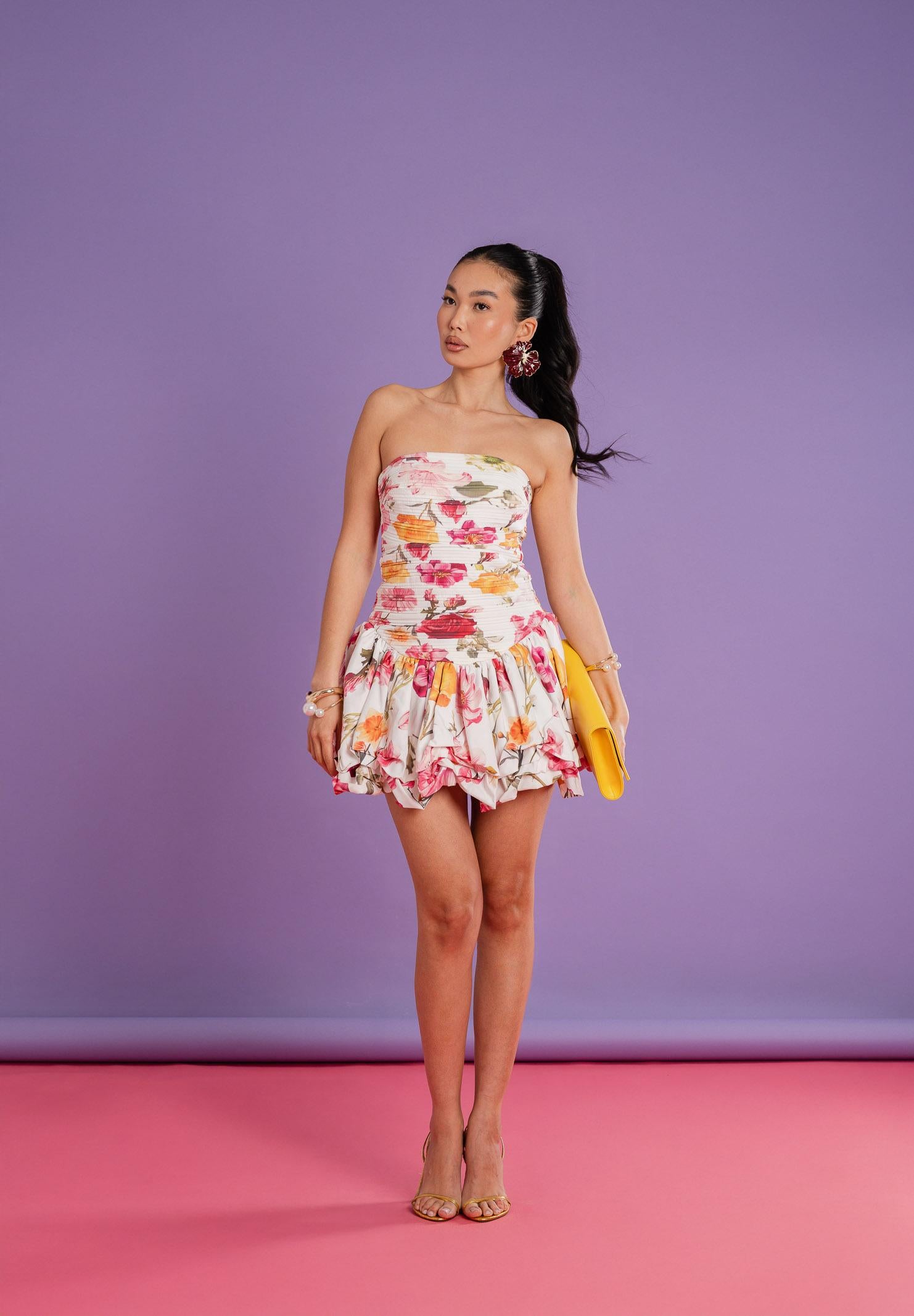 ODI ODI Abito corto bianco da donna con stampa floreale BOSACORTO110S6 5J ODI ODI 