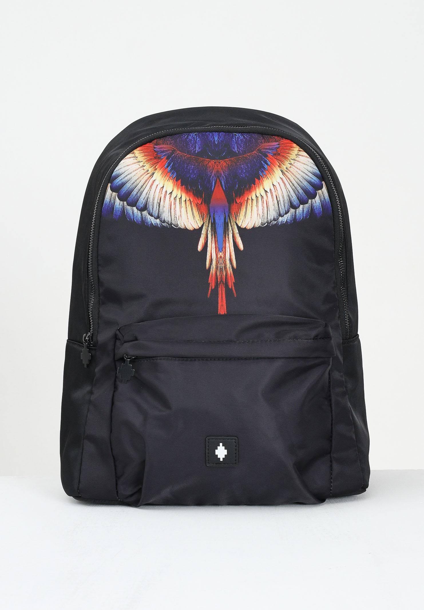 MARCELO BURLON COUNTY OF MILAN Zaino nero per uomo e donna con stampa COMAF250107 . MARCELO BURLON COUNTY OF MILAN 