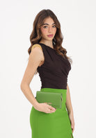 ELISABETTA FRANCHI Body marrone da donna con spallina gioiello BO01361E2 EV9 ELISABETTA FRANCHI 