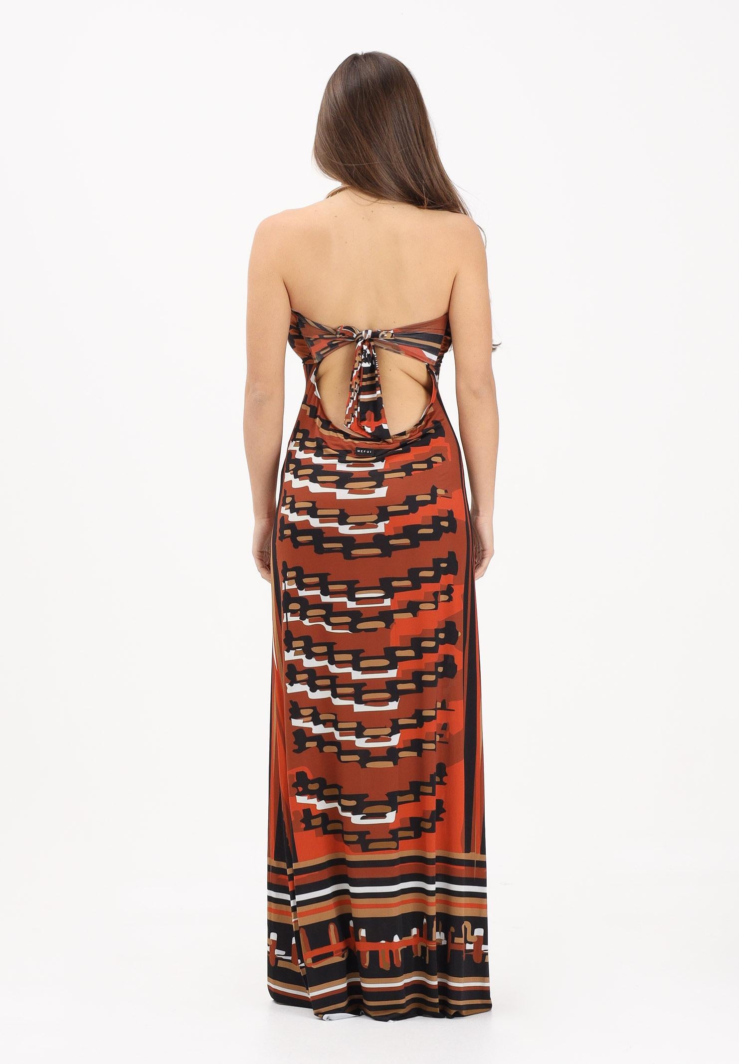 ME FUI Abito lungo mattone da donna caratterizzato da una stampa grafica MF26-SW0418X21 . ME FUI 