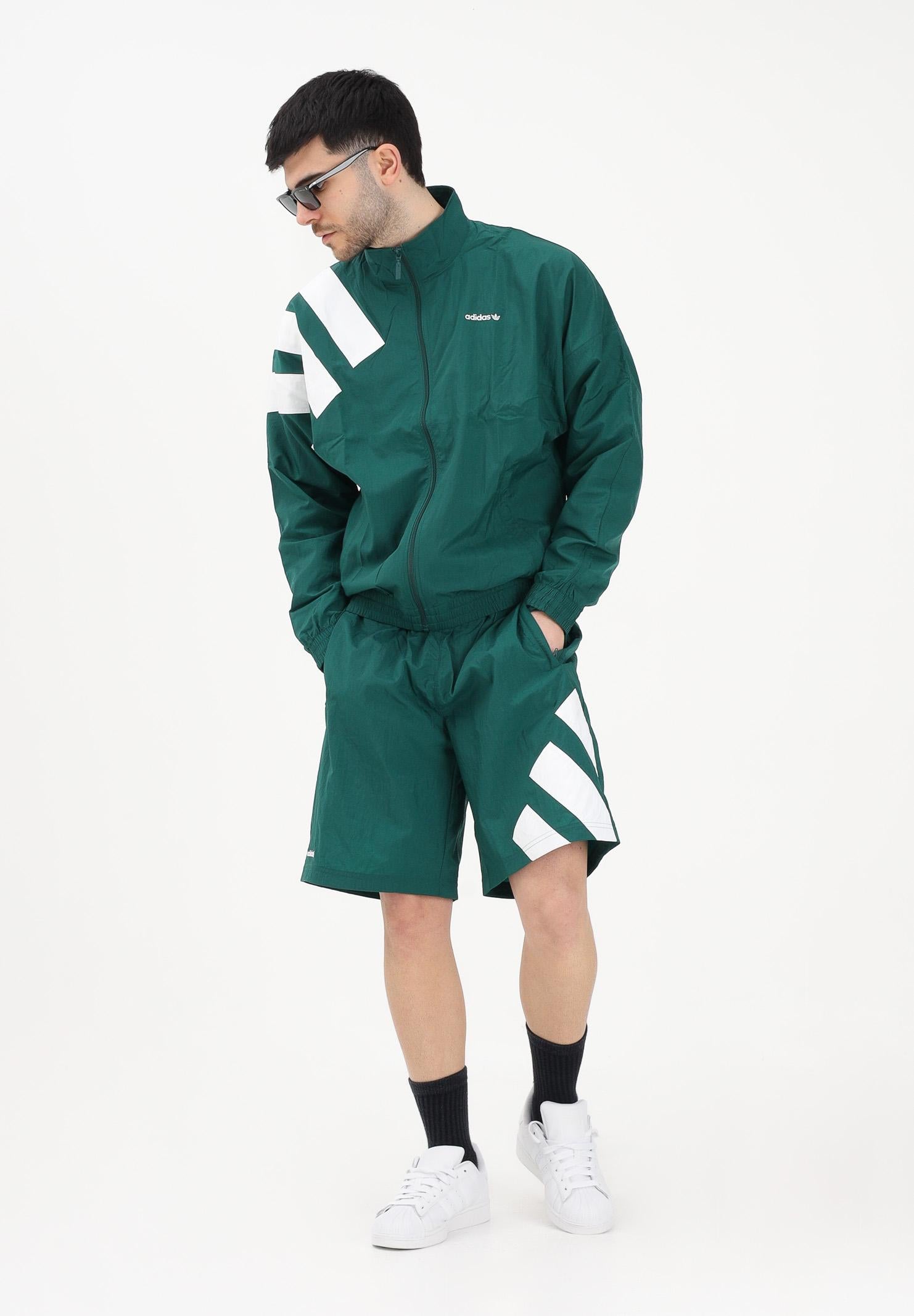 ADIDAS ORIGINALS Shorts sportivo ADICOLOR BLOCKED verde e bianco da uomo KD4073 . ADIDAS ORIGINALS 