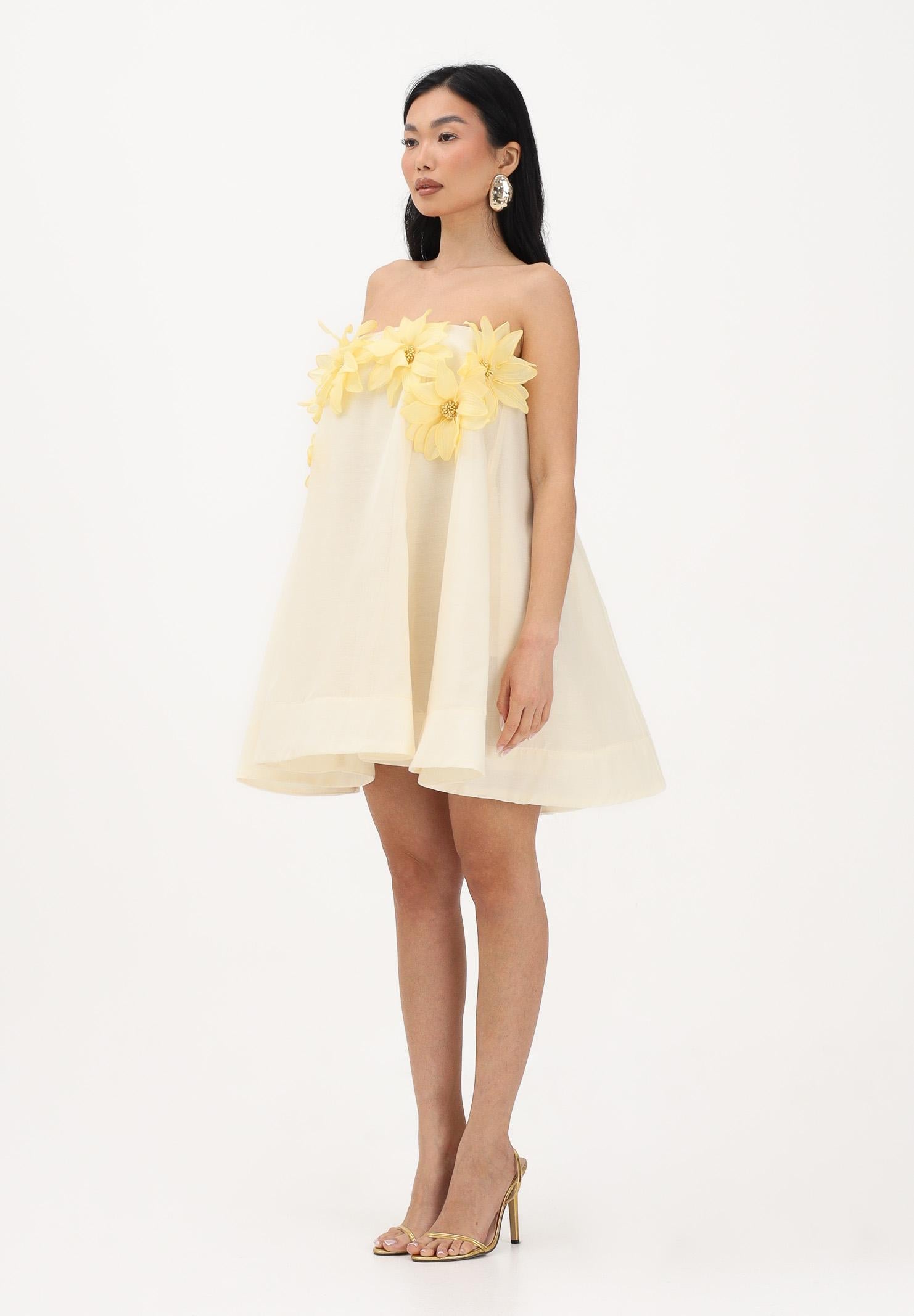 ODI ODI Abito corto giallo da donna con applicazioni floreali BORDIGHERA110S6 D9 ODI ODI 