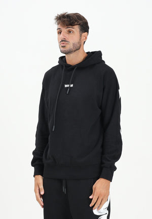 DISCLAIMER Felpa con cappuccio nera da uomo con maxi stampa logo 25IDS55100 NEBI DISCLAIMER 