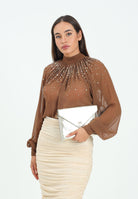 ALMA SANCHEZ Blusa Botes nocciola da donna AS2526030G 128 ALMA SANCHEZ 