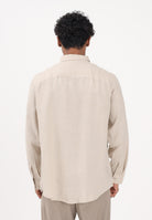 ARMANI EXCHANGE Camicia a manica lunga beige da uomo in lino XM001221AF14619 U1102 ARMANI EXCHANGE 