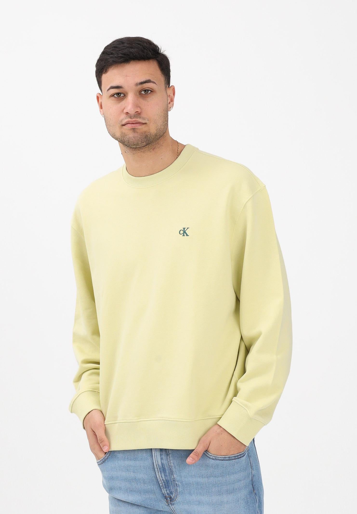 CALVIN KLEIN JEANS Felpa girocollo lime da uomo LV04RC296G2EZ . CALVIN KLEIN JEANS 