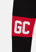 GCDS Pantalone sportivo nero per bambino e bambina con stampa logo B2KU3017BA2 99 GCDS 