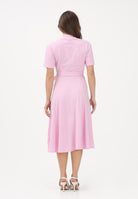 LACOSTE Abito midi rosa da donna in mini piqué EF9621 Z4H LACOSTE 