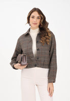 ONLY Cappottino da donna con motivo principe di Galles nelle tonalità beige-marrone 15356760 SealBrown ONLY 