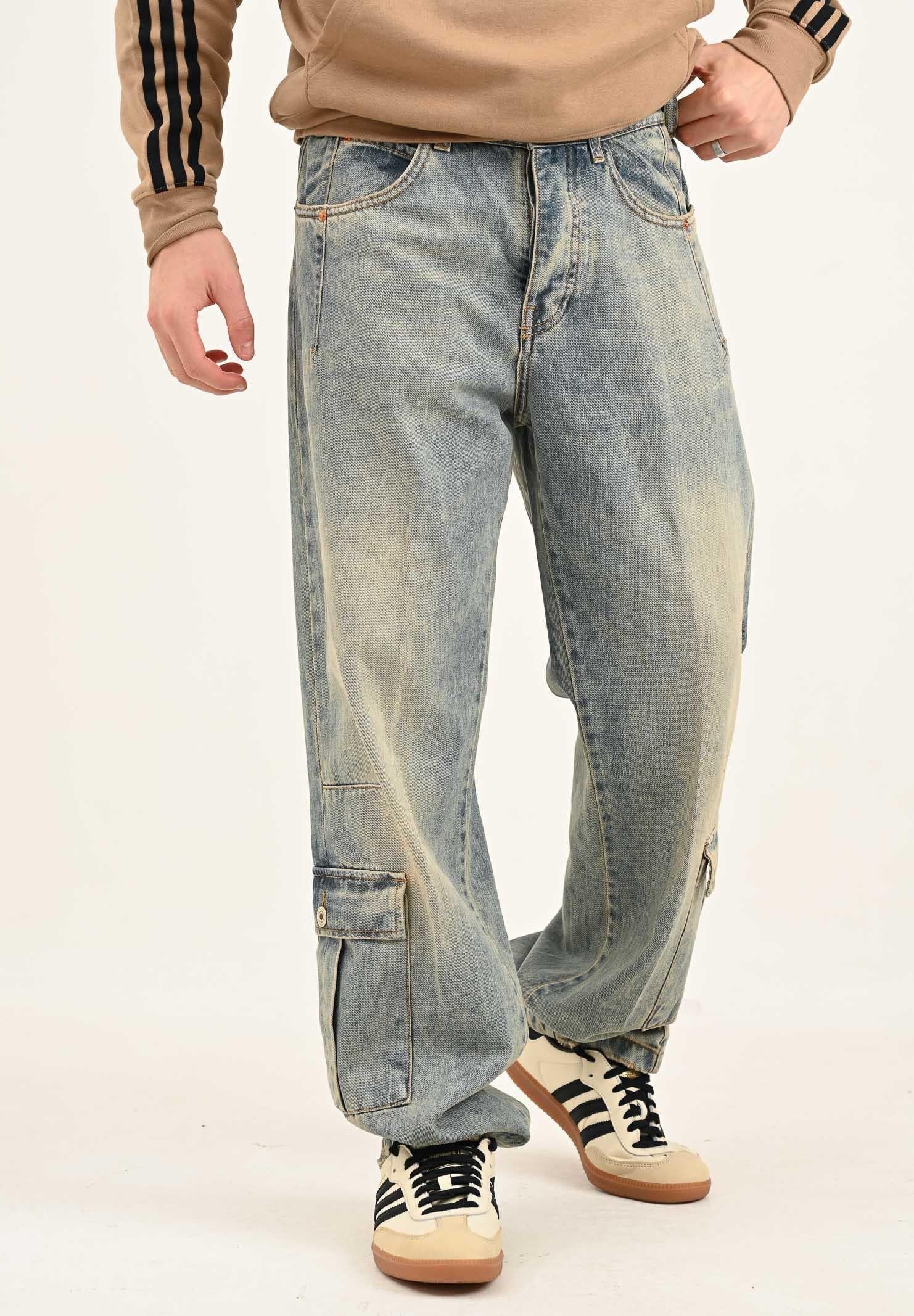 YES LONDON Jeans cargo in denim chiaro da uomo XJ3225 CA YES LONDON 