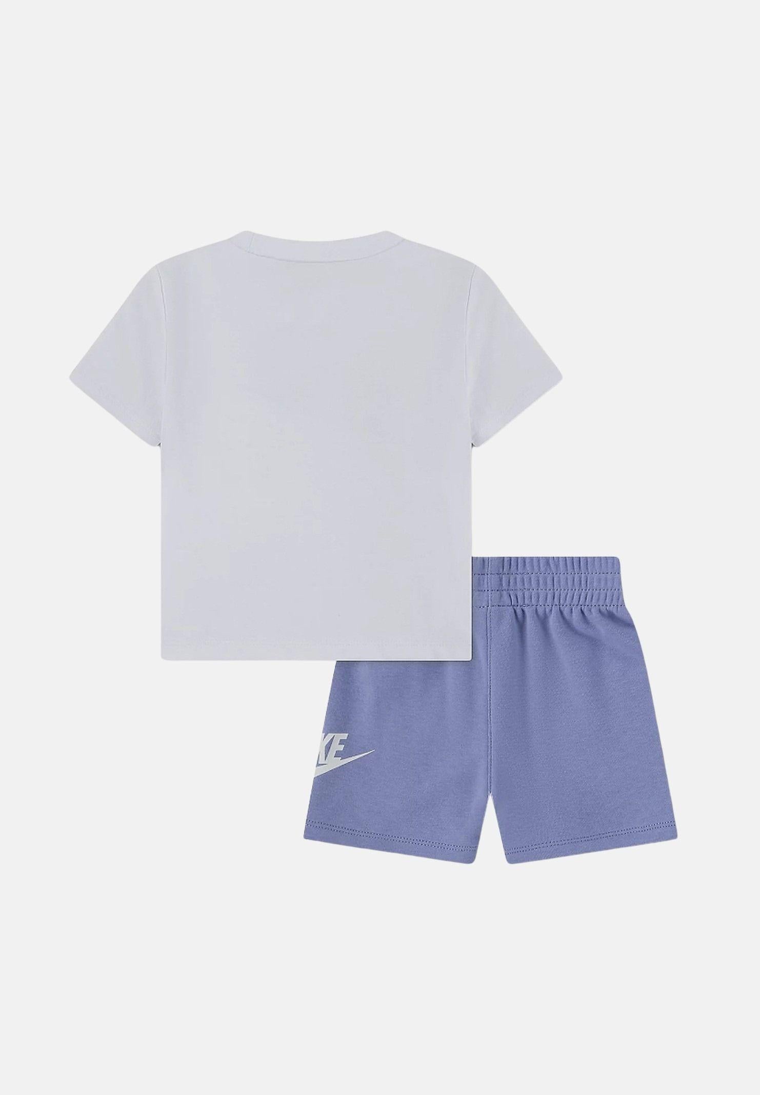 NIKE Completino CLUB TEE bianco e lilla da neonato con stampa logo 66L596 P3F NIKE 