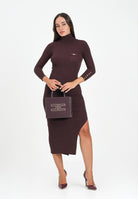 ELISABETTA FRANCHI Abito midi bordeaux da donna in maglia a costine con taschino AM23B56E2 EA4 ELISABETTA FRANCHI 