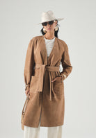 MAX MARA Studio Spolverino MSTPORTICI in pelle scamosciata primo fiore Cammello beige da donna. 2626476011600 002 MAX MARA 