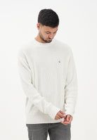 CALVIN KLEIN JEANS Maglioncino girocollo panna da uomo con patch logo LV04RD313GYAS . CALVIN KLEIN JEANS 