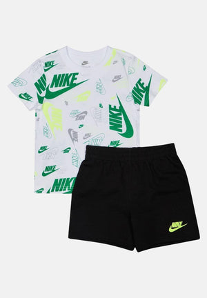 NIKE Completino Nike Futura Aop bianco e nero per bambino e bambina 86N043 F66 NIKE 