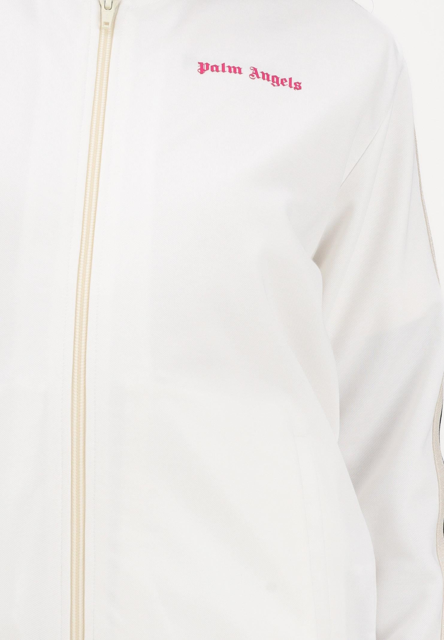 PALM ANGELS Felpa con zip bianca per donna, ragazze e bambine con logo PGBD002S26FAB001 002 PALM ANGELS 