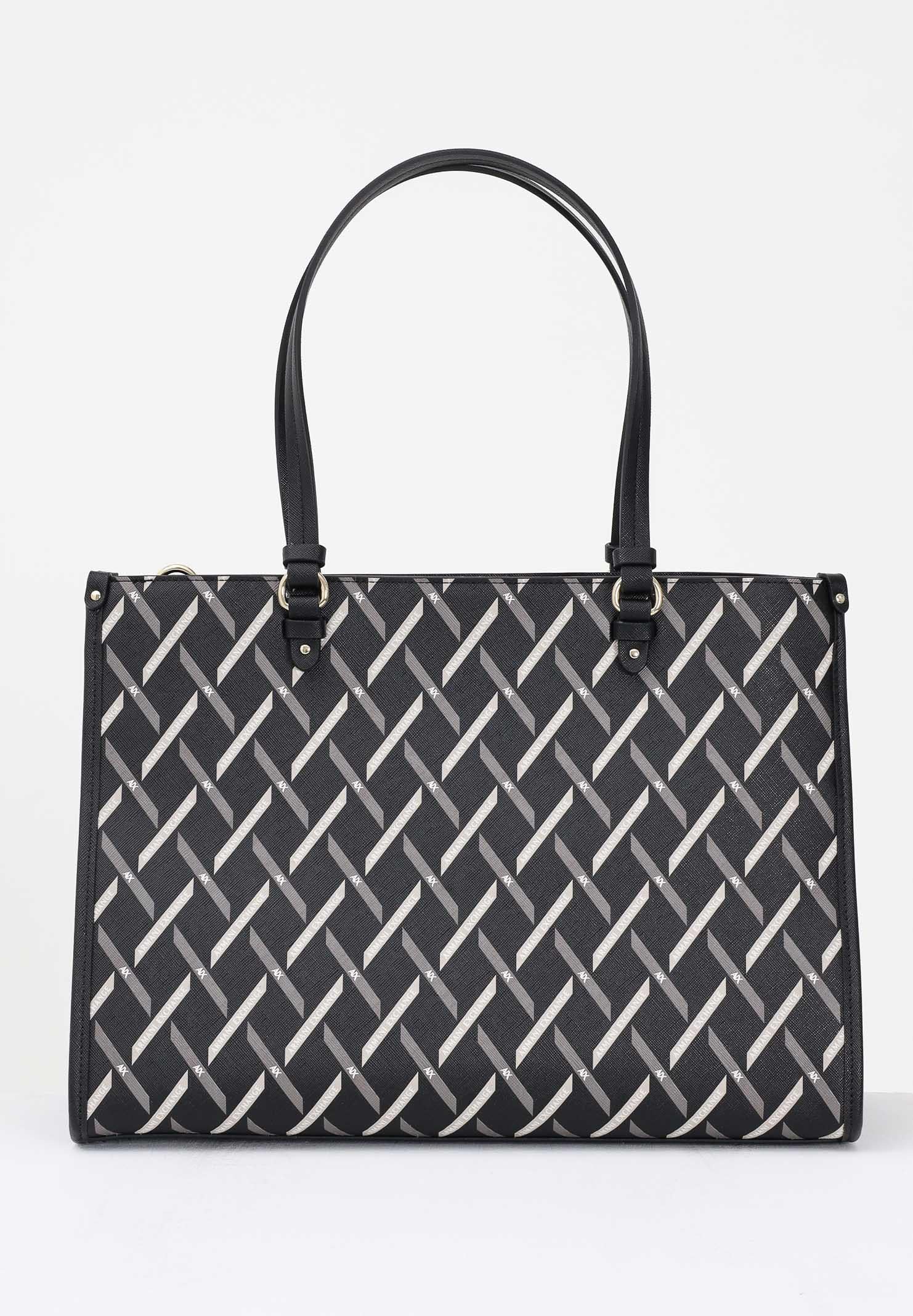 ARMANI EXCHANGE Shopper nera da donna con logo all over XW000927AF17155 MC043 ARMANI EXCHANGE 