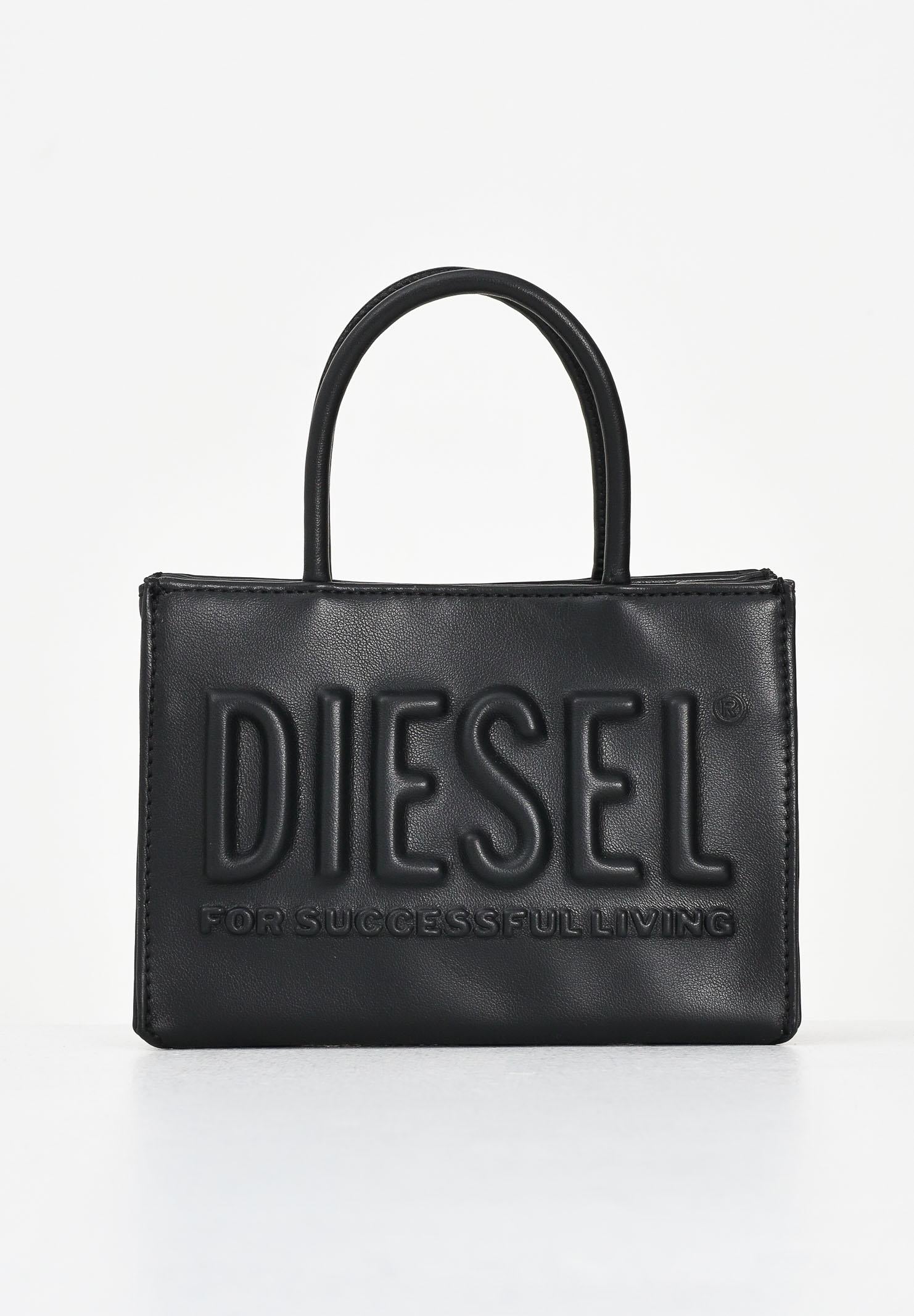 DIESEL Borsa a mano nera da donna con logo in rilievo J02529P8073 T8013 DIESEL 