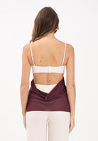 PATRIZIA PEPE Top con bustier panna e bordeaux da donna 8C0805A454 FG17 PATRIZIA PEPE 