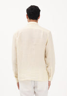 LACOSTE Camicia a manica lunga gialla e bianca da uomo con motivo a righe CH6985 2AI LACOSTE 
