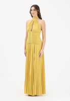 ELISABETTA FRANCHI Abito lungo giallo da donna in jersey lamé ABR1861E2 EV4 ELISABETTA FRANCHI 