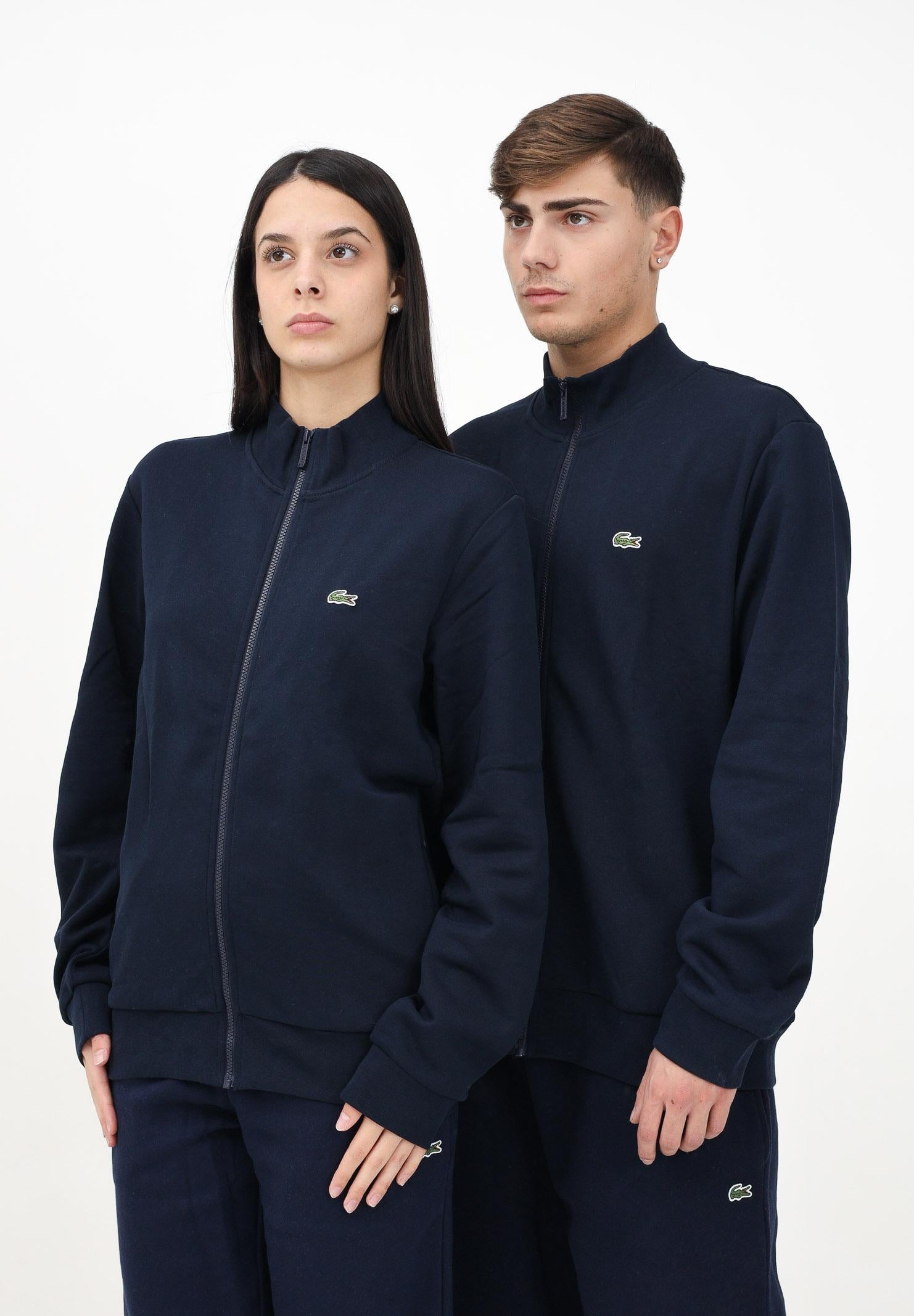 LACOSTE Felpa con zip blu per uomo e donna SH9622 166 LACOSTE 