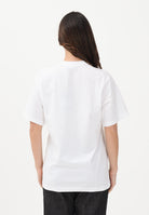 DSQUARED2 T-shirt a manica corta bianca per donna, ragazzi e bambini con logo e maxi foglia d'acero DQ3176D00XM DQ100 DSQUARED2 