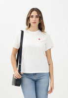 JDY T-shirt a manica corta bianca da donna con ricamo cuore 15298612 CloudDancer JDY 